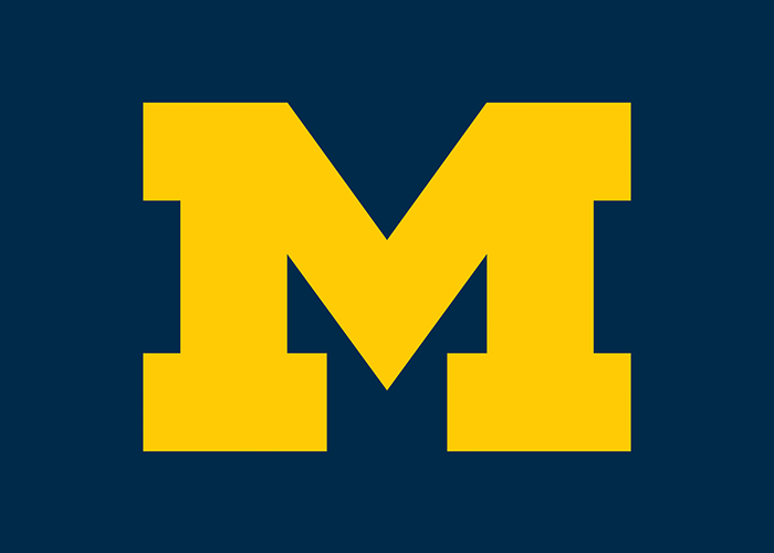 University of Michigan Logo - Navy blue background with yellow serif M