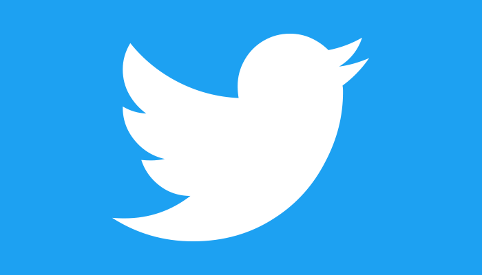 Blue background with white Twitter logo