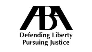 American Bar Association Logo - Black sans-serif type with ABA letters above text