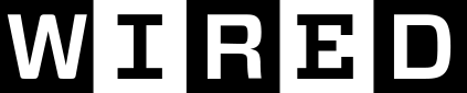 Wired Logo - Black serif type inside alternating black squares